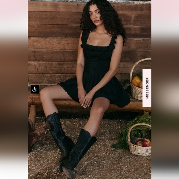 Jemima Black Pin Tuck Pleated Dress - Picture 3 of 5